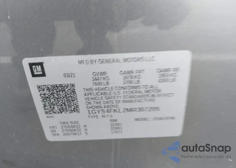 2021 Cadillac Escalade 4Wd Sport from USA, damaged, VIN 1GYS4FKL2MR307205